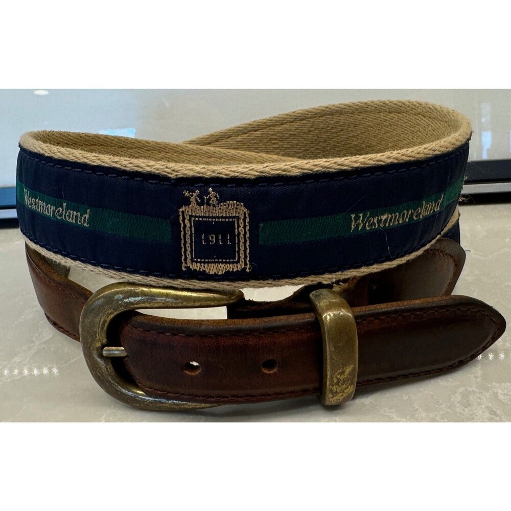 WESTMORELAND COUNTRY CLUB - YRI Leather Canvas Golf Belt - Men's Size 34